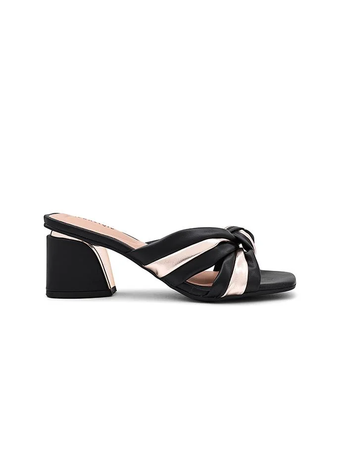 IconStyle Women's Metallic Accent Heeled Slipper